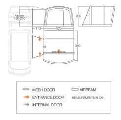 Vango Cove II Low Air Drive Away Awning -Camping Equipment Store cove ii air low floorplan high