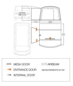 Vango Cove II Low Air Drive Away Awning -Camping Equipment Store cove ii air low floorplan high 1