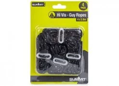 Pack Of 4 Black High Vis Guy Ropes