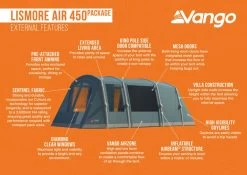 Vango Lismore Air 450 Tent Package -Camping Equipment Store lismore air 450 package medium