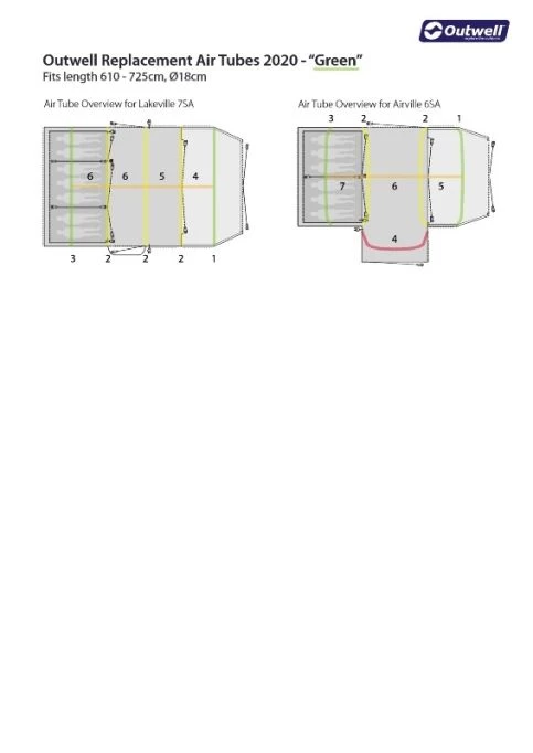 Outwell Air Repair Tube Green 610cm - 725cm 6 Outwell Air Repair Tube Green 610cm - 725cm - Image 4