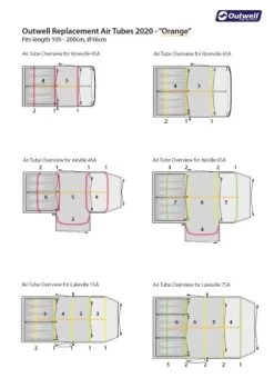 Outwell Air Repair Tube Orange 105cm - 200cm -Camping Equipment Store outwell tube kit orange