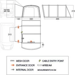 Vango Galli III Tall Air Drive Away Awning -Camping Equipment Store vango 2020 awnings floorplan galli tall