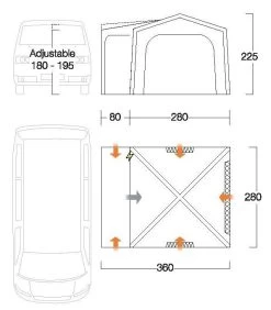 Vango Agora VW Air Drive Away Awning -Camping Equipment Store vango 2021 awnings floorplan agora vwmain